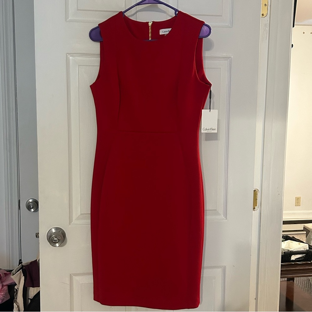 NWT Calvin Klein Midi red dress